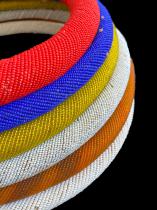 Set of 6 Beaded Neck Rings (Isigolwase)-- Ndebele People, South Africa 5