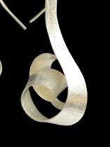 Brushed Sterling Silver Swirl Earrings (EHC345S)- Sold 3