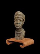 Content Man - Small Realistic Bust carved from Verdite Stone - Zimbabwe 1