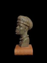 Content Man - Small Realistic Bust carved from Verdite Stone - Zimbabwe 2