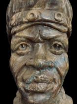 Content Man - Small Realistic Bust carved from Verdite Stone - Zimbabwe 5