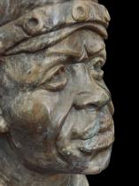 Content Man - Small Realistic Bust carved from Verdite Stone - Zimbabwe 6