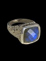 Faceted Labradorite and Sterling Silver Ring 2