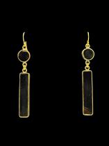 Horn Earrings with Brass Trim - Kenya - (only one pair)