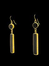 Horn Earrings with Brass Trim - Kenya - (only one pair) 2