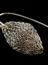 Stainless Steel Woven Pod Earrings  - (70STS) 3