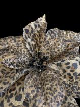 Clip on Leopard Patterned Poinsettia Ornament 1