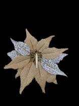 Clip on Burlap and Leopard Patterned Poinsettia Ornament 2