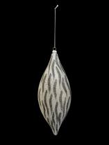 Large Zebra Patterned Glitter Ornament