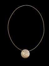 Circular Pierced Sterling Silver Disc with a Gold Vermeil Backplate 2