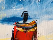 Maasai Sunrise - Framed Original Painting by David Ndambuki - Sold 3