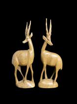 Carved Wooden Pair of Kudus - Kenya