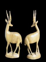 Carved Wooden Pair of Kudus - Kenya 1