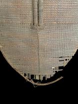 Worn Basketry Shield with Wooden Frame and Handle - Mongo Region, D.R. Congo 3