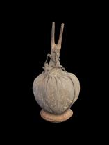 Tribal Butter Churn/Fat Container W/ Horned Wood Stopper ( Akutam) - Turkana People, Kenya