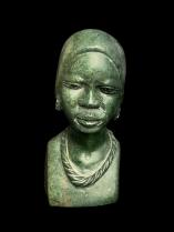 Small Realistic Verdite Bust by Barnabas Fombe - Shona, Zimbabwe