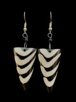Arrow Shaped Batik Bone Earrings - Kenya