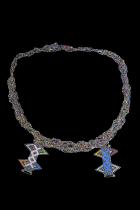 Beaded Necklace with 2 Pendants - - Zulu People, South Africa