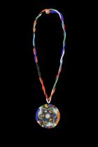 Beaded Round Medallion Necklace - Zulu People, South Africa (3361)
