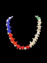 Beaded Necklace with Silver Studs - Zulu People, South Africa (5551) 2