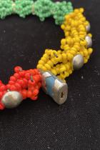 Beaded Necklace with Silver Studs and Central Lock - Zulu People, Msinga Area, South Africa 5