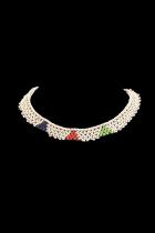 Predominantly White Beaded Choker, Zulu People, South Africa 2