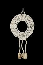 Beaded Maasai Neck Collar White Beaded Ornament  - Kenya