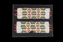 Pair of Framed Beaded Anklets - Zulu People, South Africa (5519)