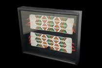 Pair of Framed Beaded Anklets - Zulu People, South Africa (5519) 4