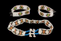 Beaded Headpiece and Pair of Anklets - Zulu People, South Africa (5536)