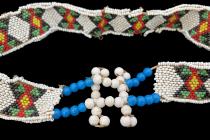 Beaded Headpiece and Pair of Anklets - Zulu People, South Africa (5536) 1
