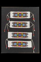 2 Pairs of Framed Beaded Anklets - Zulu People, South Africa (#976)