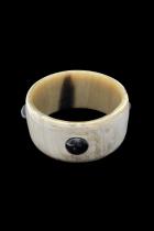 Horn Bangle with Raised Black Dots