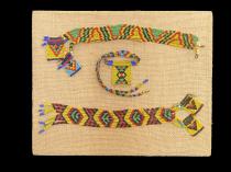 Lucite Framed and Mounted Collection Of Zulu Beadwork, Including Love Letters (Umgexo)- South Africa (3673)