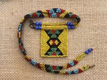 Lucite Framed and Mounted Collection Of Zulu Beadwork, Including Love Letters (Umgexo)- South Africa (3673) 1