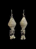 Antique Tribal Silver Earrings - India (46.3 grams)