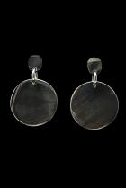 Double Circle Black Horn Posted Earrings (1 pair left)