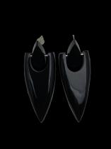 Posted Black Horn Earrings 1