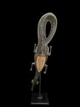 Decorative Crocodile Mask on Stand - Guro People, Ivory Coast