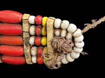 Red and Black Striped Beaded Choker - Maasai People, east Africa 3
