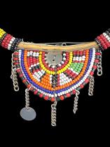 Beaded Necklace/Choker on Natural Reed Substructure - Maasai People, Kenya/Tanzania east Africa 1