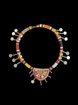 Beaded Necklace/Choker on Natural Reed Substructure - Maasai People, Kenya/Tanzania east Africa 2