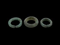 Set of 3 Excavated Ancient Bronze Rings - from Djenne, Mali 1