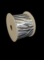 10 Yard Zebra Print 100 % Nylon Glitter Ribbon Roll 
