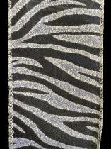 10 Yard Zebra Print 100 % Nylon Glitter Ribbon Roll  2