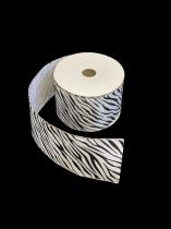 10 Yard Zebra Print 100% Polyester Glitter Ribbon Roll  1