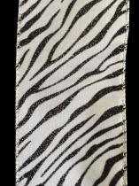 10 Yard Zebra Print 100% Polyester Glitter Ribbon Roll  2