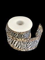 10 Yard Leopard and Zebra Print 100 % Nylon Glitter Ribbon Roll 1