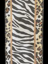 10 Yard Leopard and Zebra Print 100 % Nylon Glitter Ribbon Roll 2