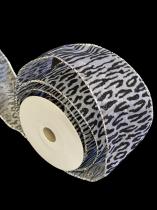 10 Yard Animal Print 100% Polyester Glitter Ribbon Roll  2